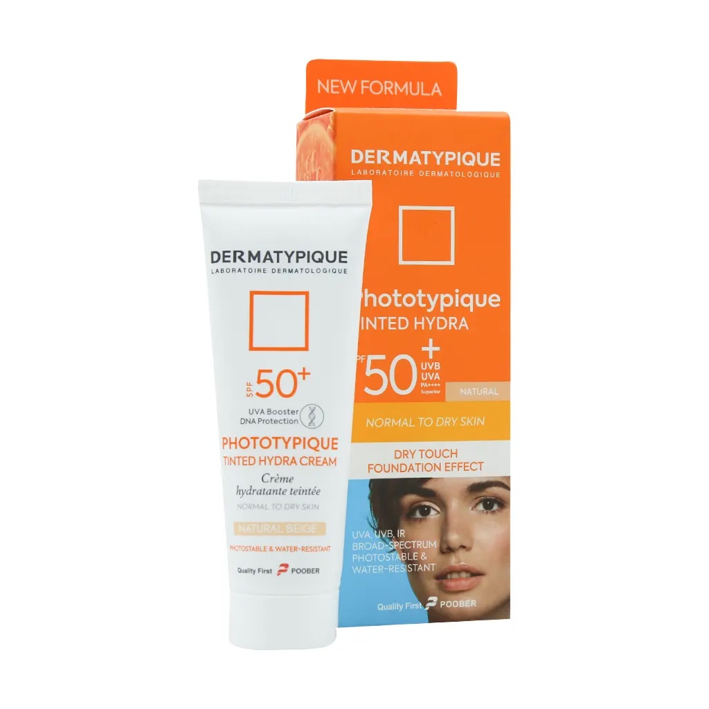 کرم ضد آفتاب رنگی پوست خشک SPF50 ( رنگ طبیعی ) درماتیپیک